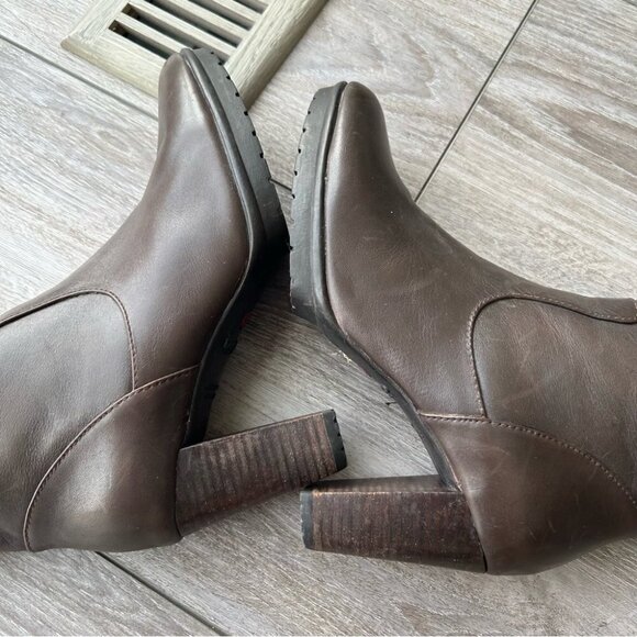 Blondo Rosaly Brown Leather Slouchy Heeled Mid Calf Boots Aqua Protect - Picture 9 of 16